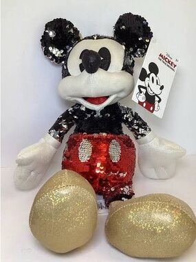 Disney Store Reversible Mickey Mouse Sequin Plush